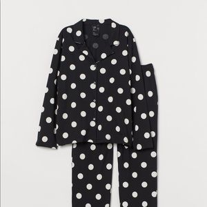 Women’s Black/White Polka Dot PJ Set